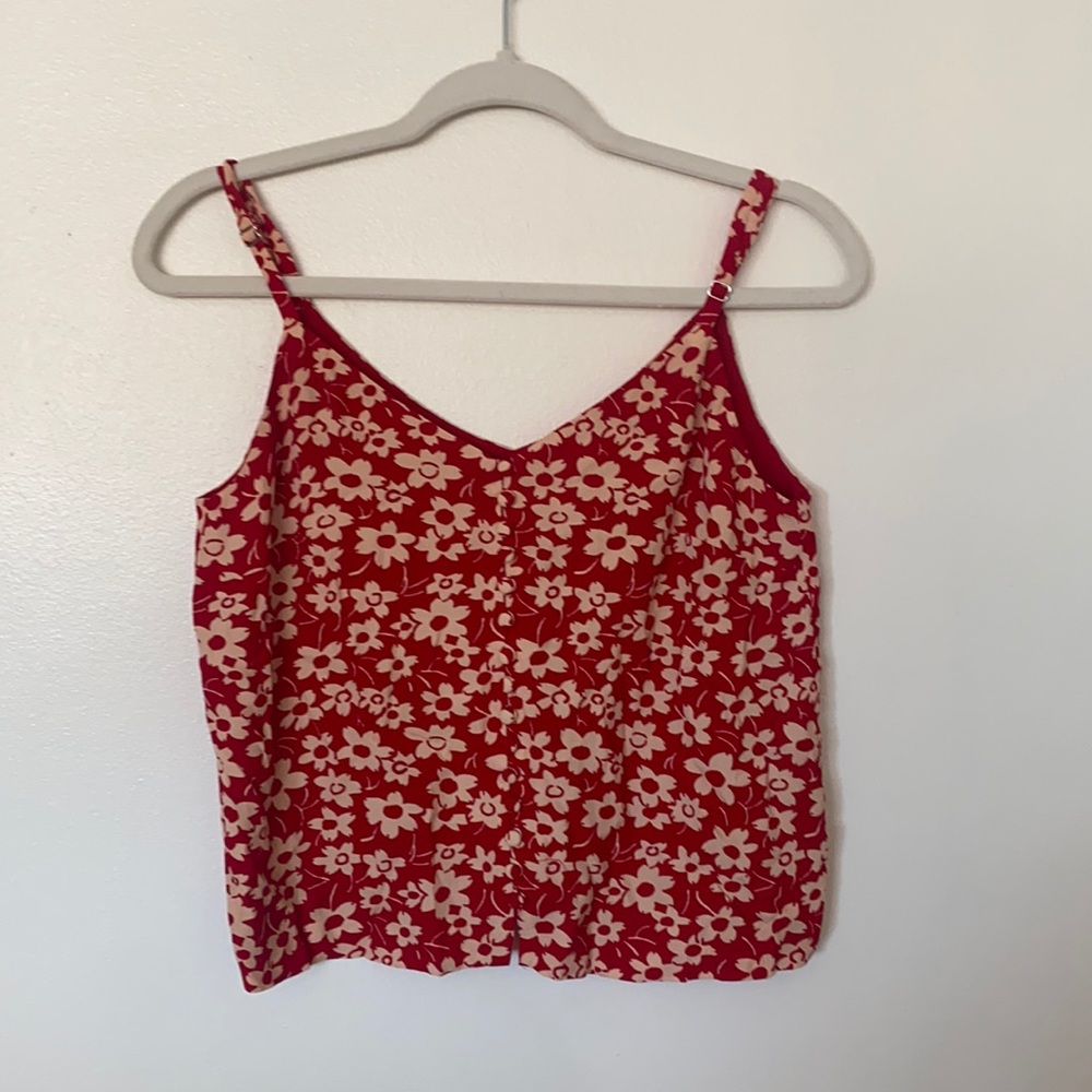 Red Floral Top